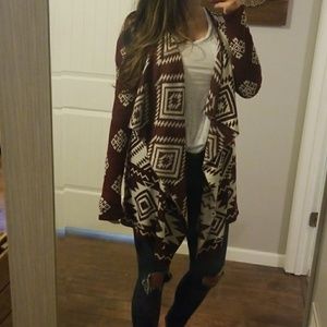 Aztec western open cardigan